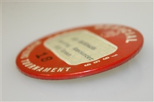 1969 Masters Tournament Officials Badge #18 - Leo Beckmann Scoring Announcer #18 Green