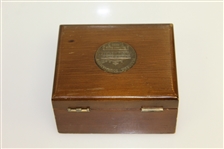 1951 Masters Tournament Wood Box Gift Given To Mrs. Forest Norton