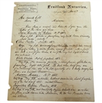 1867 Fruitland Nurseries (Augusta National Grounds) Letter Signed by P.J. Berckmans JSA ALOA