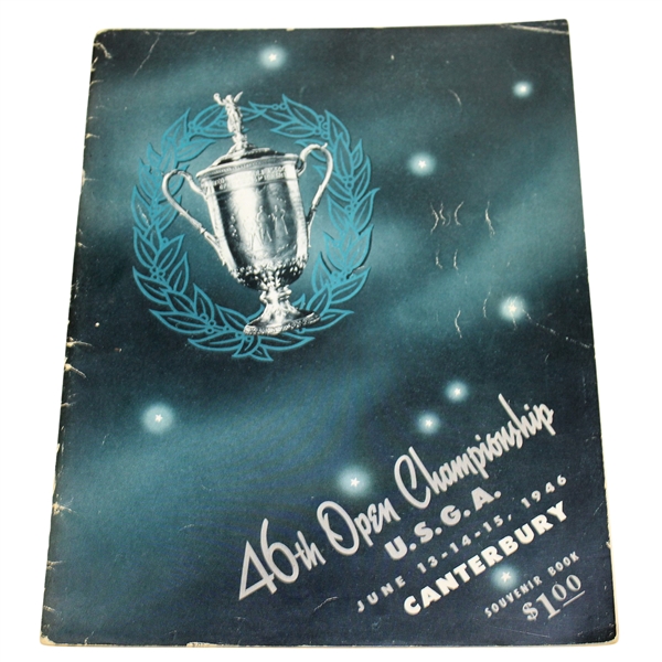 1946 US Open Championship at Canterbury Program - Lloyd Mangrum Winner