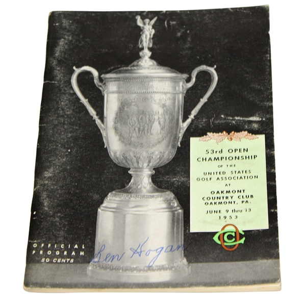 Ben Hogan Signed 1953 US Open Championship at Oakmont CC Program JSA ALOA