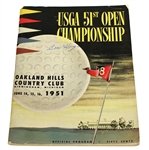Ben Hogan Signed 1951 US Open Championship at Oakland Hills CC Program JSA ALOA