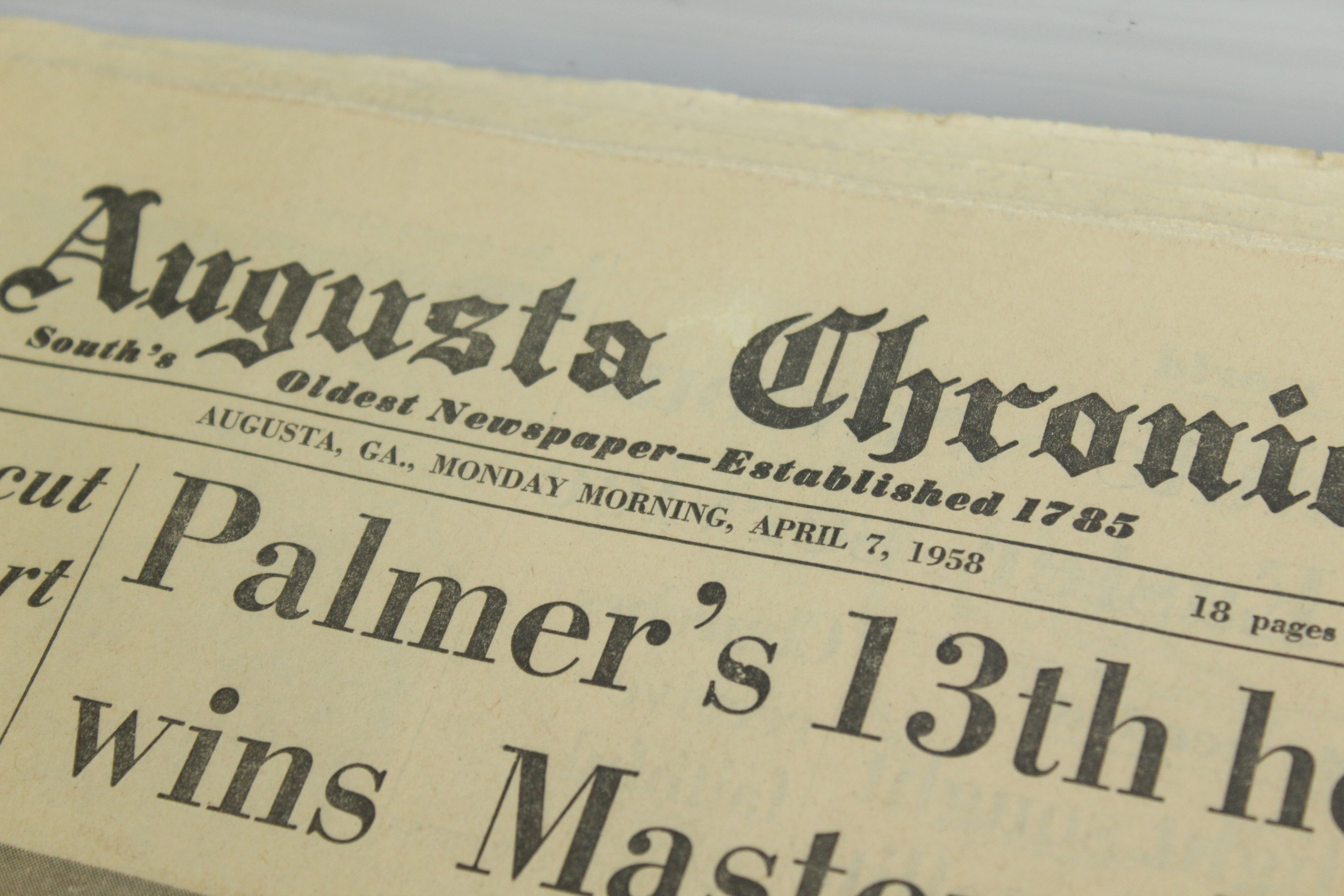 Lot Detail 1958 The Augusta Chronicle Newspaper Monday April 7, 1958