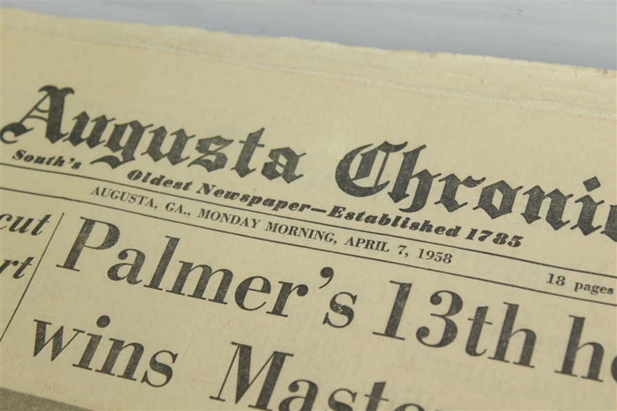 Lot Detail 1958 The Augusta Chronicle Newspaper Monday April 7, 1958