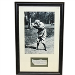 Jock Hutchison Signed Cut and Black and White Photo Display Framed JSA ALOA