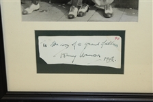 Tommy Armour Signed Cut and Black and White Photo Display Framed JSA ALOA