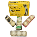 Cary Middlecoff Wilson Autograph Golf Ball Box with Player, Middlecoff, Demaret, & Ford Sleeves