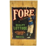 Fore Brand Quality Lettuce Vintage Golf Themed Crate Label