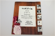 Multi Signed 1958 USGA Women's Open Championship Program Incl Champ Mickey Wright with Start Times and Tickets JSA ALOA