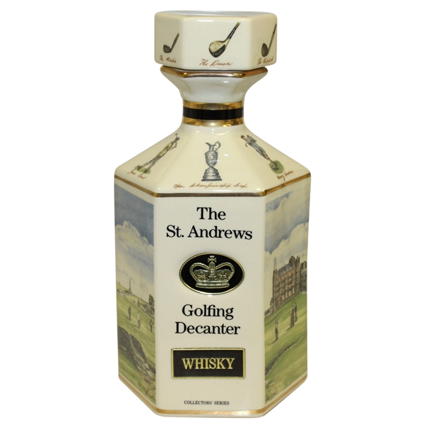 Pointers of London and Edinburgh St. Andrews Handcrafted Whisky Decanter with Bill Waugh Artwork