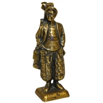 USGA Gold Colored Golfer Statuette with Bag and Clubs