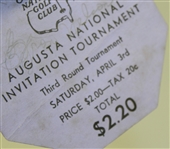 1937 Augusta National Inv. Tournament Saturday Ticket #1311 Signed by Winner Byron Nelson Full JSA #Z71382