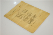 1937 Augusta National Invitational Tournament Saturday Pairing Sheet - April 3, 1937