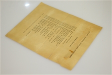 1937 Augusta National Invitational Tournament Saturday Pairing Sheet - April 3, 1937