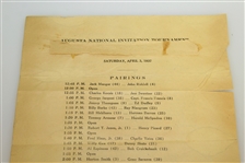 1937 Augusta National Invitational Tournament Saturday Pairing Sheet - April 3, 1937
