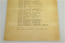 1937 Augusta National Invitational Tournament Saturday Pairing Sheet - April 3, 1937