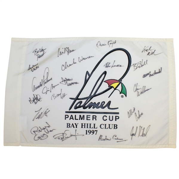 Arnold Palmer Signed 1997 Palmer Cup Flag with Competitors Signatures JSA ALOA