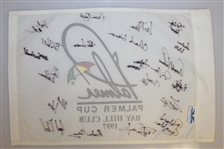 Arnold Palmer Signed 1997 Palmer Cup Flag with Competitors Signatures JSA ALOA