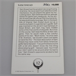 Sam 'Slammin' Sammy' Snead Signed Mueller Ltd Ed Golf Card JSA ALOA