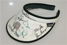 Arnold Palmer, Jack Nicklaus, Player, Watson, and others Signed 'Orange Tree' Visor JSA ALOA