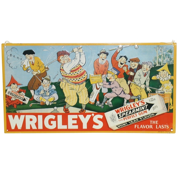 Classic Wrigleys Spearmint Gum Golf Themed Advertising Sign by John Bliss - Roth Collection