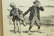 'A Day at Golf' Caddy with Golfer in Bunker 1899 Life Publishing Print - Framed - Roth Collection