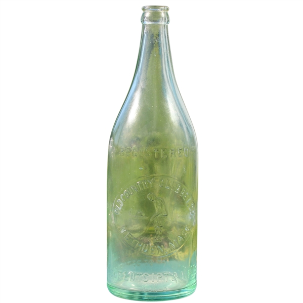 Vintage Old Country Club Methuen Mass. Golfer with Green Glass Bottle - Roth Collection