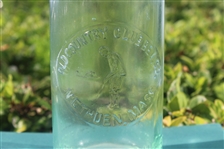 Vintage Old Country Club Methuen Mass. Golfer with Green Glass Bottle - Roth Collection