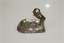 Vintage Golfer Man Art Deco Ashtray - Scratching Chin - Ball in Footprint - Roth Collection