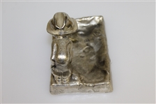 Vintage Golfer Man Art Deco Ashtray - Bending Over Sandtrap - Ball in Footprint - Roth Collection