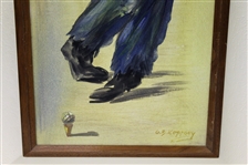 Emmett Kelly 'Emmett the Clown' Painting by G. Koppany - Framed - Roth Collection