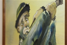 Emmett Kelly 'Emmett the Clown' Painting by G. Koppany - Framed - Roth Collection