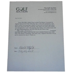 Arnold Palmer Masters Tournament Authentic Scoreboard Nameplate with Letter