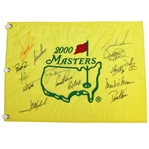 Palmer, Nicklaus, & Woods Signed 2000 Masters Embroidered Flag with Others JSA ALOA