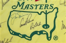 Palmer, Nicklaus, & Woods Signed 2000 Masters Embroidered Flag with Others JSA ALOA