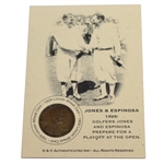 Bobby Jones & Espinosa 1929 Prepare for a Playoff at the Open Lincoln Wheat Penny Card
