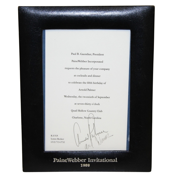 Arnold Palmer & Winnie Palmer Signed "Kings" 60th Birthday Invitation (1989) JSA ALOA