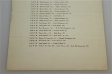 1941 Masters Saturday Pairing Sheet - April 5th - Craig Wood Winner