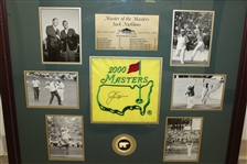 Jack Nicklaus Signed 2000 Flag Ltd Ed 'Master of the Masters' Photo Display 55/100 - Framed JSA ALOA