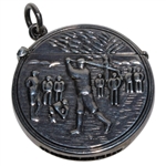 Sterling Silver Golf Themed Circular Match Holder - Backswing