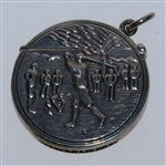 Sterling Silver Golf Themed Circular Match Holder - Backswing