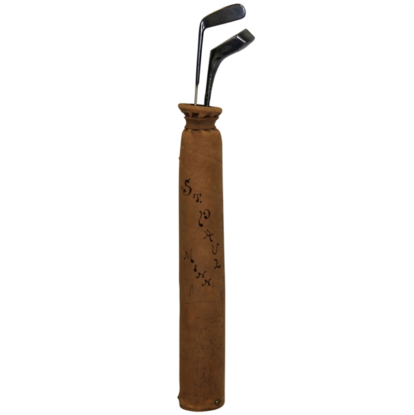 St. Paul Minnesota Leather Miniature Golf Bag with Sterling Golf Club Hat Pins