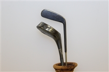 St. Paul Minnesota Leather Miniature Golf Bag with Sterling Golf Club Hat Pins