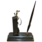 Golf Bag with Golf Clubs Classic Desk Display with Pen Holder