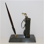 Golf Bag with Golf Clubs Classic Desk Display with Pen Holder
