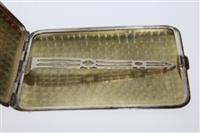 Circa 1920 Elgin American Sterling Silver Cigarette Case with Golfer