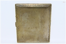 Circa 1920 Evans Nickel Silver Plated Cigarette Case with Golfer