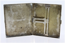 Circa 1920 Evans Nickel Silver Plated Cigarette Case with Golfer