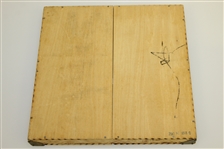 Circa 1930 Lady Golfer Themed Wood Handkerchief Box with Original Handkerchiefs