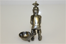 Unmarked Pewter Golfer Themed Pipe Holder - Bird on Head